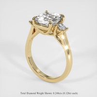 3.86 Ct. White Sapphire Ring, 18K Yellow Gold 2