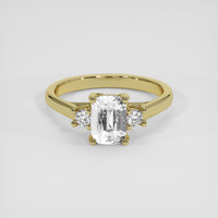 1.33 Ct. White Sapphire Ring, 18K Yellow Gold 1