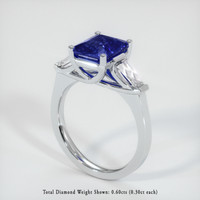 2.64 Ct. Blue Sapphire Ring, Platinum 950 2