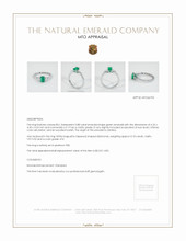 Emerald Ring 0.88 Ct., Platinum 950 Appraisal