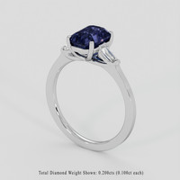 2.14 Ct. Blue Sapphire Ring, Platinum 950 2
