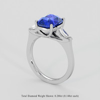 2.51 Ct. Blue Sapphire Ring, Platinum 950 2