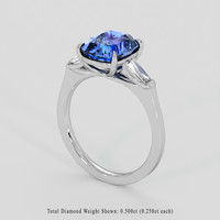 3.72 Ct. Blue Sapphire Ring, Platinum 950 2