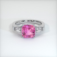 3.00 Ct. Purplish Pink Sapphire Ring, 10K White Gold 1