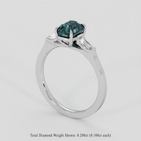 1.58 Ct. Greenish Blue Sapphire Ring, 10K White Gold 2
