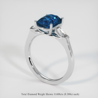 5.00 Ct. Bi Color Sapphire Ring, 14K White Gold 2
