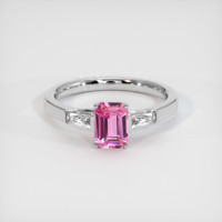 1.52 Ct. Pink Sapphire Ring, 14K White Gold 1