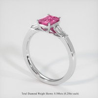 1.52 Ct. Pink Sapphire Ring, 14K White Gold 2