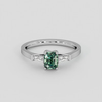 1.16 Ct. Bluish Green Sapphire Ring, 14K White Gold 1