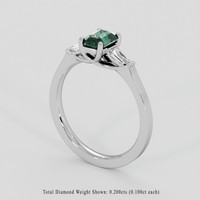 1.16 Ct. Bluish Green Sapphire Ring, 14K White Gold 2