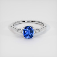 1.15 Ct. Blue Sapphire Ring, 14K White Gold 1