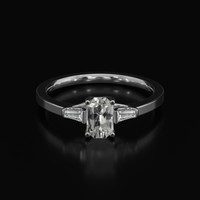 0.78 Ct. White Sapphire Ring, 14K White Gold 1