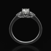 0.78 Ct. White Sapphire Ring, 14K White Gold 3
