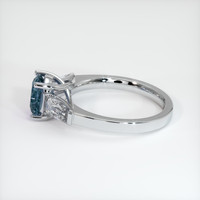1.18 Ct. Greenish Blue Sapphire Ring, 18K White Gold 4