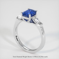 2.11 Ct. Blue Sapphire Ring, 18K White Gold 2