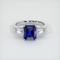 2.64 Ct. Blue Sapphire Ring, 18K White Gold 1