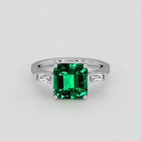 2.94 Ct. Emerald Ring, 18K White Gold 1