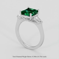 2.94 Ct. Emerald Ring, 18K White Gold 2