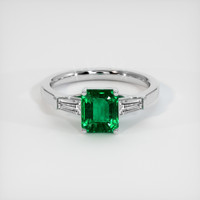 1.76 Ct. Emerald Ring, 18K White Gold 1