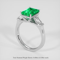 3.30 Ct. Emerald Ring, 18K White Gold 2