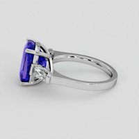5.25 Ct. Violetish Blue Tanzanite Ring, 18K White Gold 4