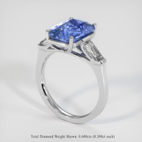 5.12 Ct. Blue Sapphire Ring, 18K White Gold 2