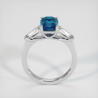 2.93 Ct. Greenish Blue Sapphire Ring, 18K White Gold 3