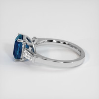 2.93 Ct. Greenish Blue Sapphire Ring, 18K White Gold 4