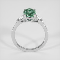 2.67 Ct. Bluish Green Sapphire Ring, 18K White Gold 3