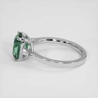 2.67 Ct. Bluish Green Sapphire Ring, 18K White Gold 4