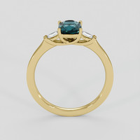 1.01 Ct. Greenish Blue Sapphire Ring, 10K Yellow Gold 3