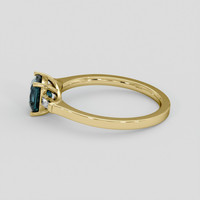 1.01 Ct. Greenish Blue Sapphire Ring, 10K Yellow Gold 4