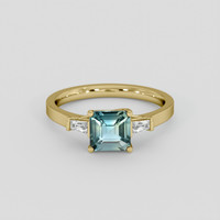 1.17 Ct. Greenish Blue Sapphire Ring, 10K Yellow Gold 1