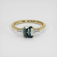 1.53 Ct. Greenish Blue Sapphire Ring, 14K Yellow Gold 1