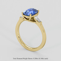 2.24 Ct. Blue Sapphire Ring, 14K Yellow Gold 2