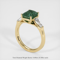 3.05 Ct. Bluish Green Sapphire Ring, 14K Yellow Gold 2