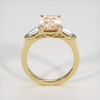 3.60 Ct. Peach Sapphire Ring, 14K Yellow Gold 3