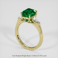2.60 Ct. Emerald Ring, 18K Yellow Gold 2