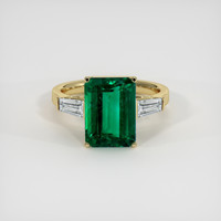 4.06 Ct. Emerald Ring, 18K Yellow Gold 1