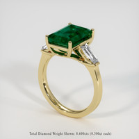 4.06 Ct. Emerald Ring, 18K Yellow Gold 2