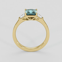 1.17 Ct. Greenish Blue Sapphire Ring, 18K Yellow Gold 3