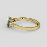 1.17 Ct. Greenish Blue Sapphire Ring, 18K Yellow Gold 4