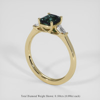 1.53 Ct. Greenish Blue Sapphire Ring, 18K Yellow Gold 2