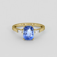 2.24 Ct. Blue Sapphire Ring, 18K Yellow Gold 1