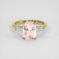 3.92 Ct. Padparadscha Sapphire Ring, 18K Yellow Gold 1