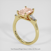 3.92 Ct. Padparadscha Sapphire Ring, 18K Yellow Gold 2