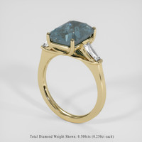 5.74 Ct. Greenish Blue Sapphire Ring, 18K Yellow Gold 2