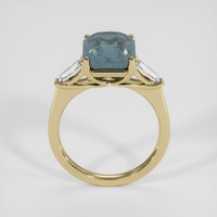 5.74 Ct. Greenish Blue Sapphire Ring, 18K Yellow Gold 3