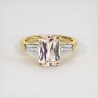 3.60 Ct. Peach Sapphire Ring, 18K Yellow Gold 1