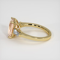 3.60 Ct. Peach Sapphire Ring, 18K Yellow Gold 4